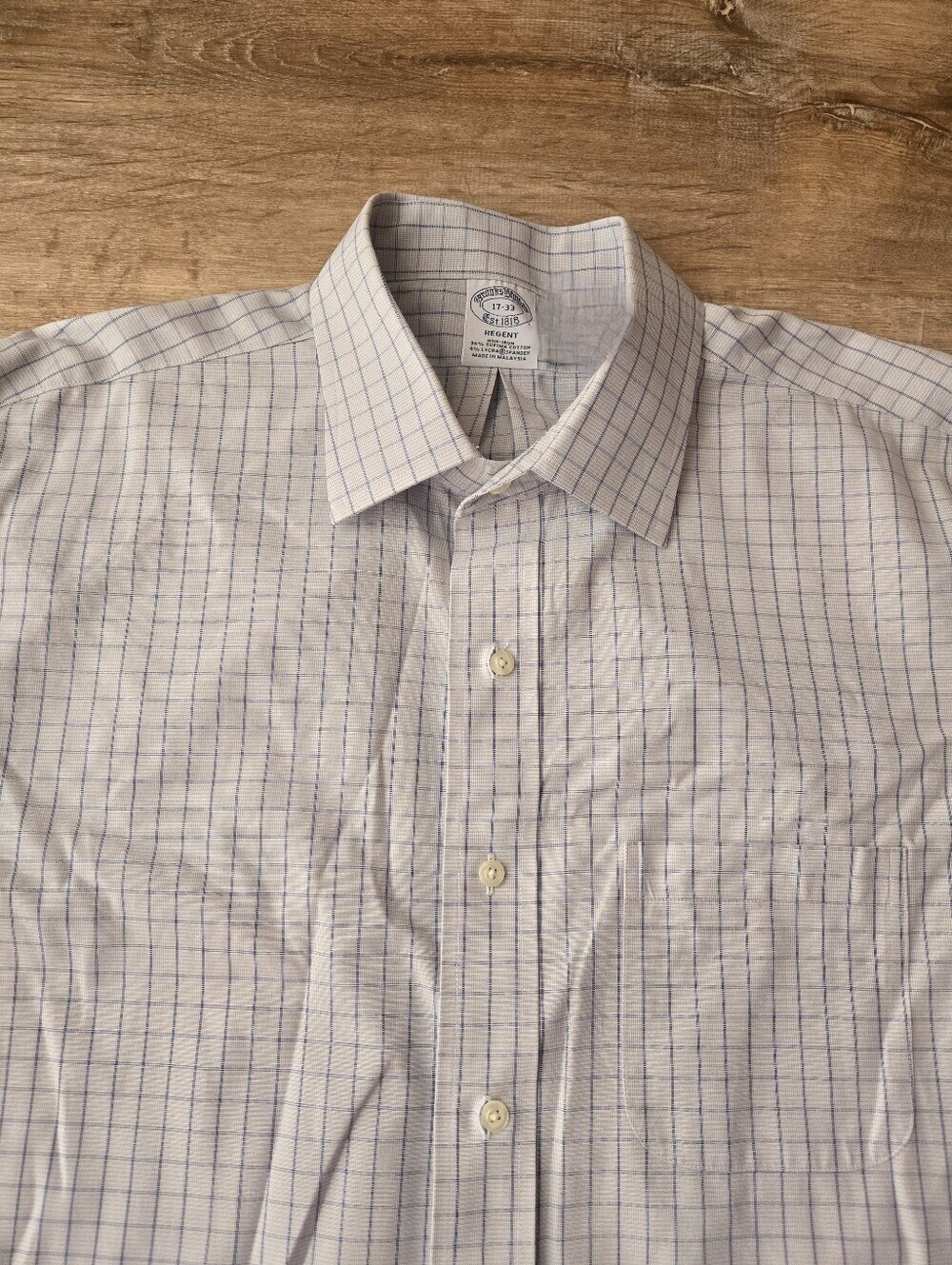 NWOT Brooks Brothers Regent Fit Blue Check Dress Shirt SIZE 17-33